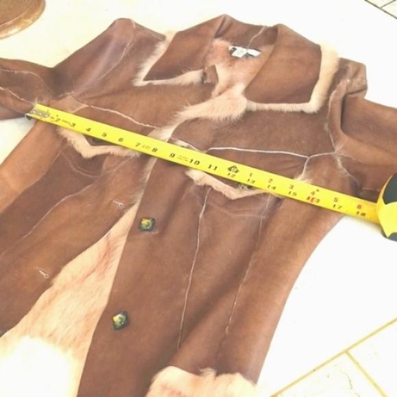 Womens "cache"vintage Leather patch & rabbit fur jacket,NEW, beautiful peice,XS - Picture 14 of 14